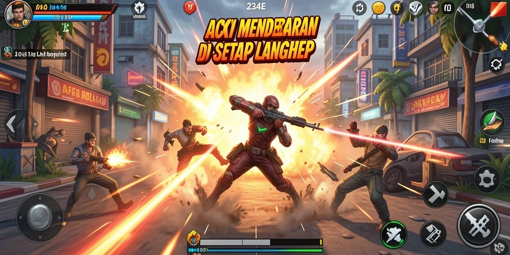 Tampilan gameplay 234E yang penuh aksi dan ketegangan.