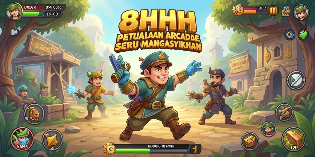Tampilan menarik dari gameplay seru 8HHH dengan karakter lucu.