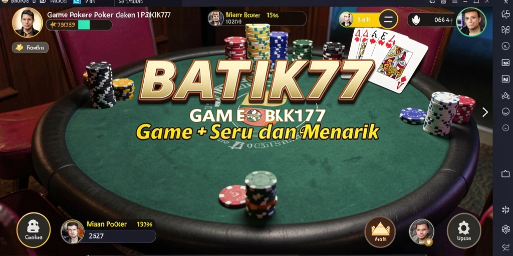 Tampilan gameplay poker di BATIK77 yang menarik dan seru.