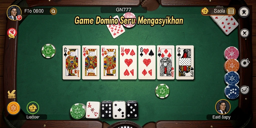 Screenshot gameplay menarik dari GN777 yang menunjukkan aksi domino.