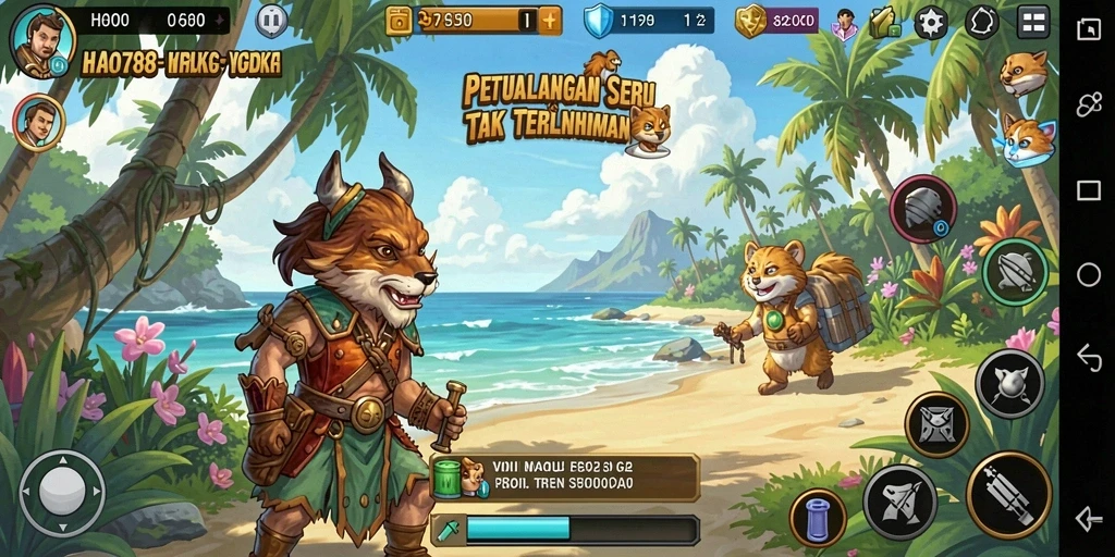 Tampilan gameplay HAO788 yang menampilkan aksi petualangan seru.