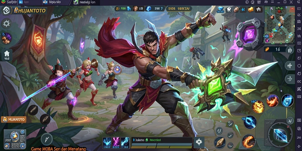 Tampilan gameplay seru dan menegangkan di HUJANTOTO.