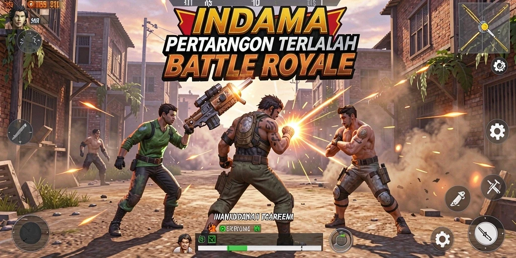 Gameplay seru dan intens dalam INDAAA Battle Royale.