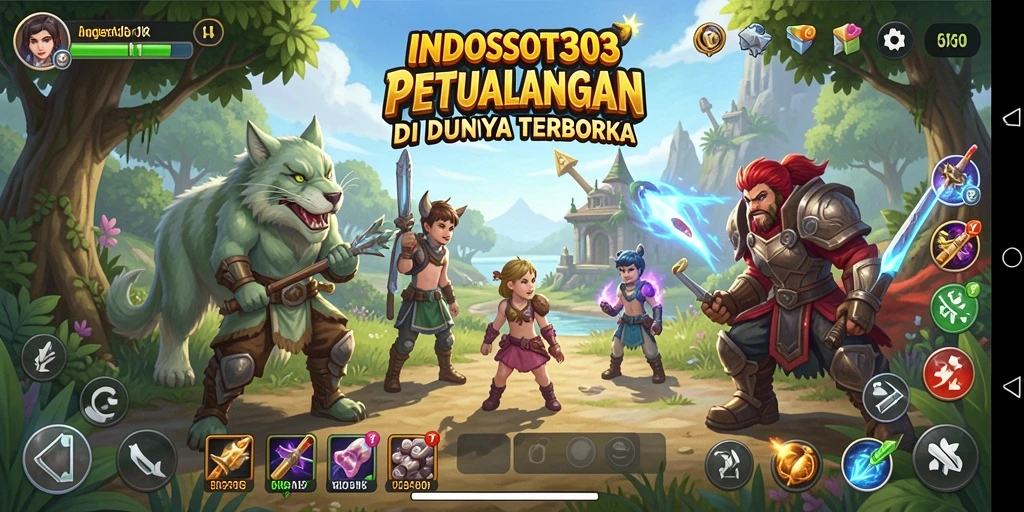 Tangkapan layar gameplay INDOSLOT303 menampilkan eksplorasi dunia terbuka yang luas.