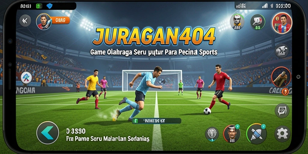 Gameplay JURAGAN404 menampilkan keseruan pertandingan olahraga.
