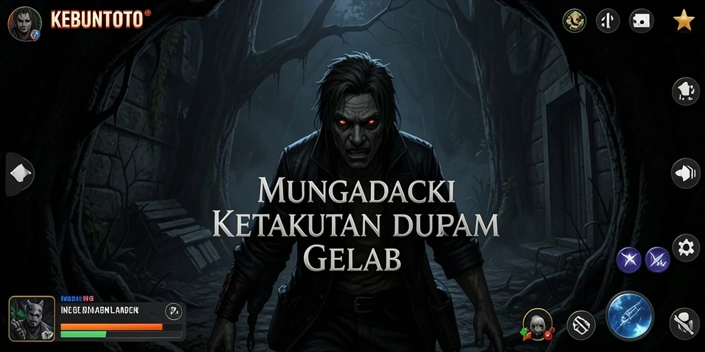 Tampilan seram gameplay KEBUNTOTO yang menghadirkan ketegangan.