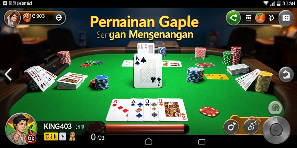 Tampilan gameplay KING403 yang mengasyikkan di tengah pertarungan Gaple.