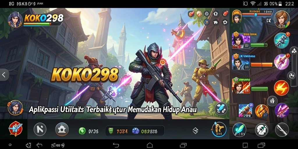 Tampilan utama KOKO288 dengan fitur utilitas yang menarik.