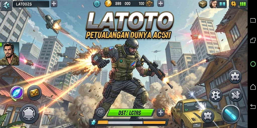 Tangkapan layar menampilkan aksi intens dalam permainan LATOTO.
