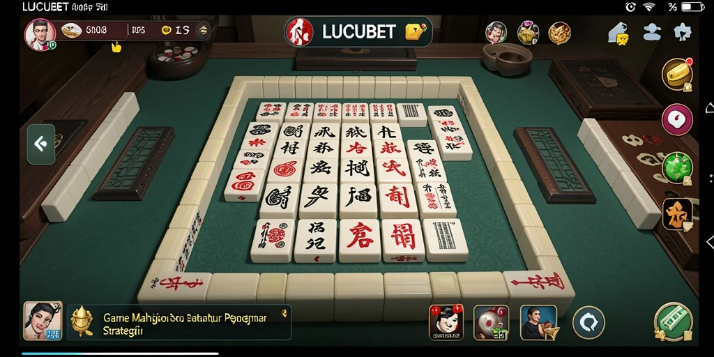 Screenshot gameplay LUCUBET saat mencocokkan ubin Mahjong.