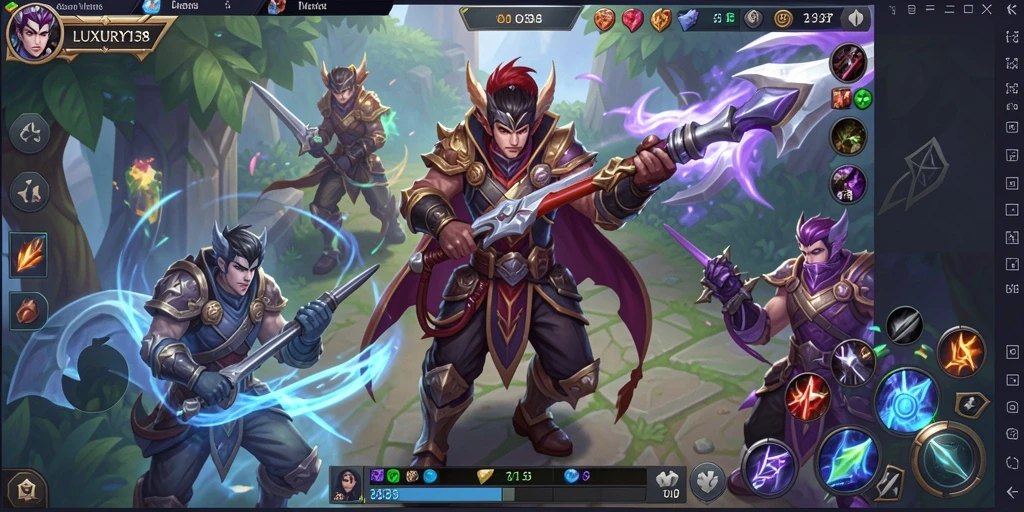 Tampilan gameplay seru dalam LUXURY138, menjelajahi arena pertempuran.