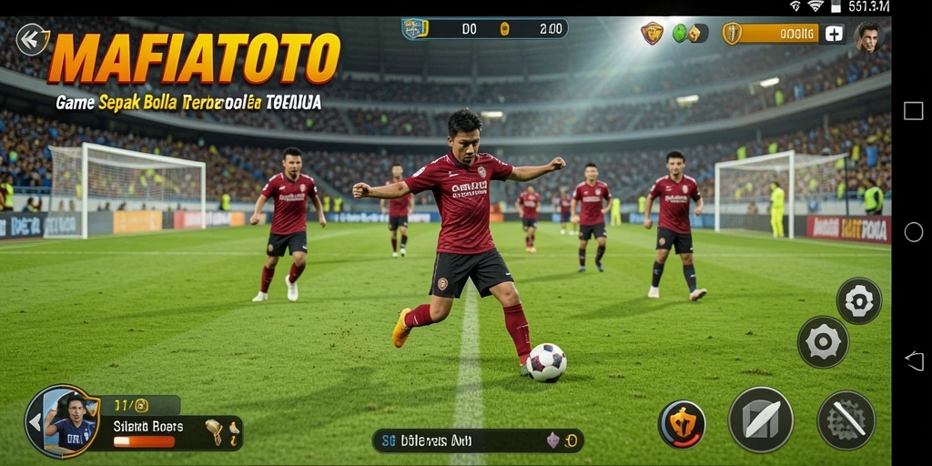 Tampilan gameplay MAFIATOTO yang penuh aksi di lapangan sepak bola.