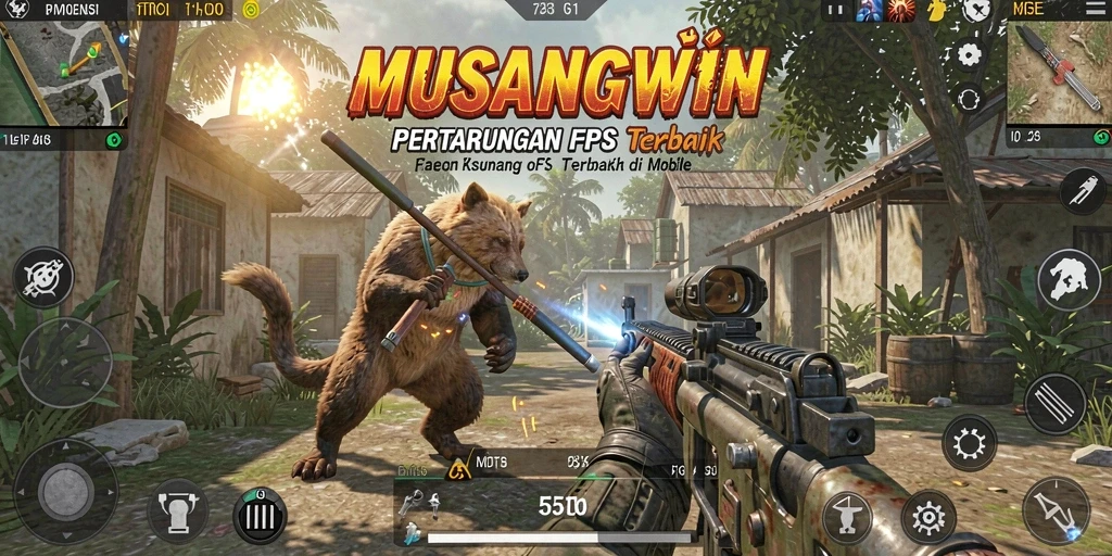 Tampilan seru dari gameplay FPS di MUSANGWIN.