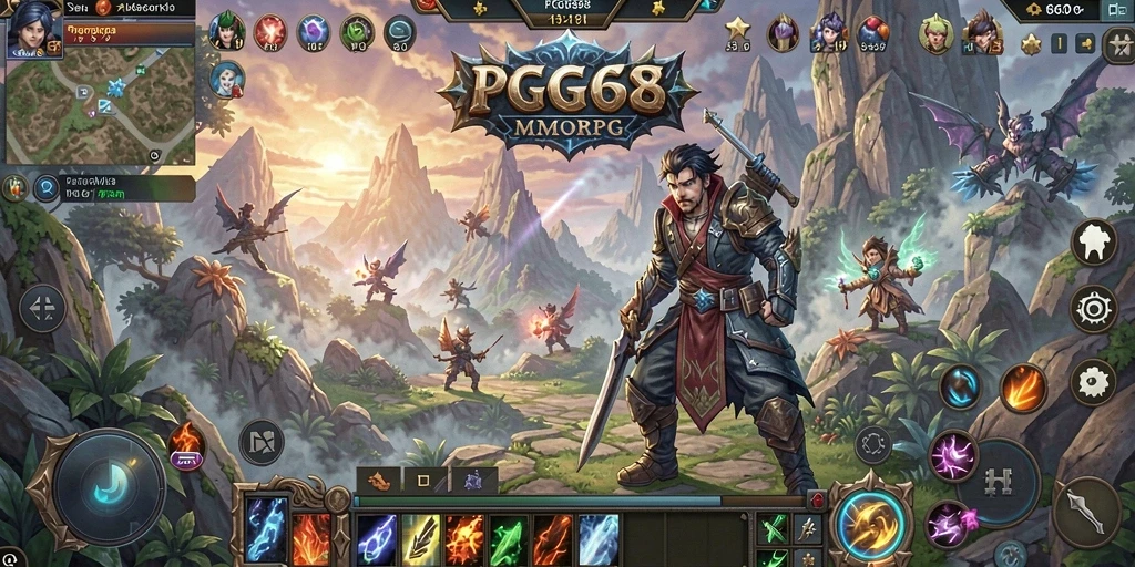 Screenshot PGG68 menampilkan aksi seru dalam pertempuran MMORPG.