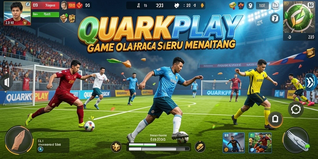 Tampilan screenshot utama <strong>QUARKPLAY</strong> menunjukkan serunya gameplay olahraga.