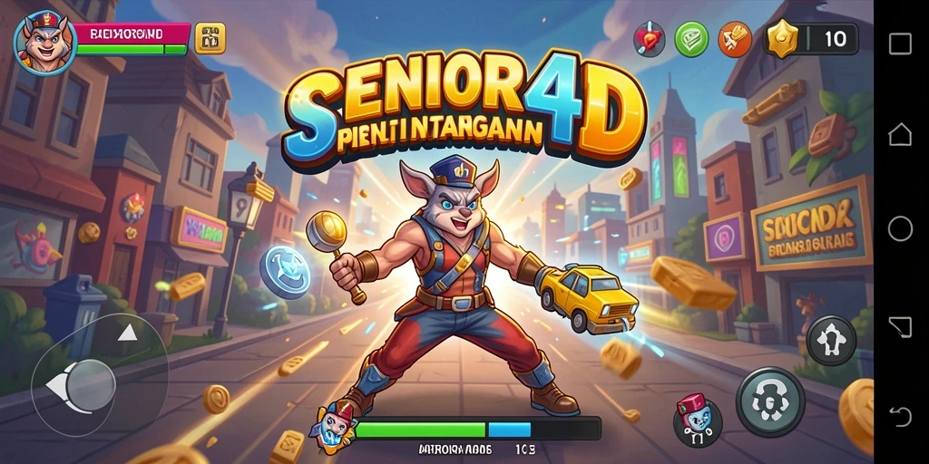 Screenshot gameplay SENIOR4D menampilkan aksi seru dan tantangan yang menghibur.