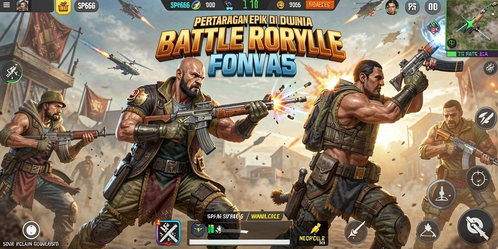 Screenshot penting dari gameplay intens SP666 dalam Battle Royale.