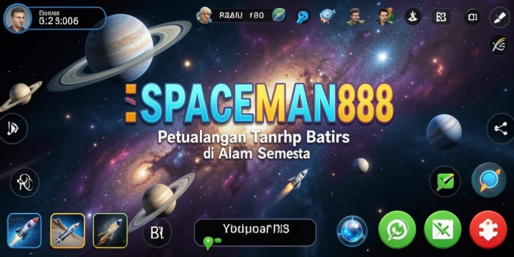 Screenshot menampilkan pengalaman eksplorasi luar angkasa di SPACEMAN88.