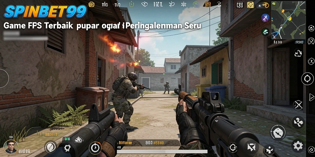 Screenshot utama SPINBET99 menampilkan aksi tembak-menembak yang seru dalam gameplay FPS.