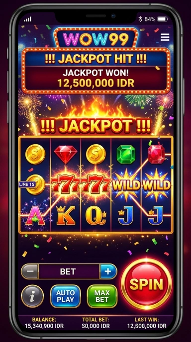 Screenshot aplikasi wow99 menunjukkan antarmuka pengguna yang menarik.